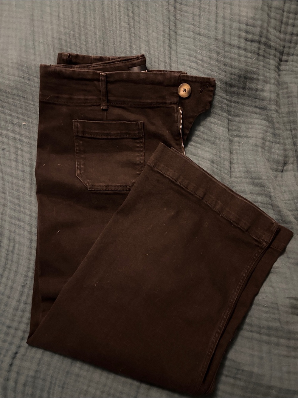 Maeve Collette Washed Black Cropped Wide Leg Jeans